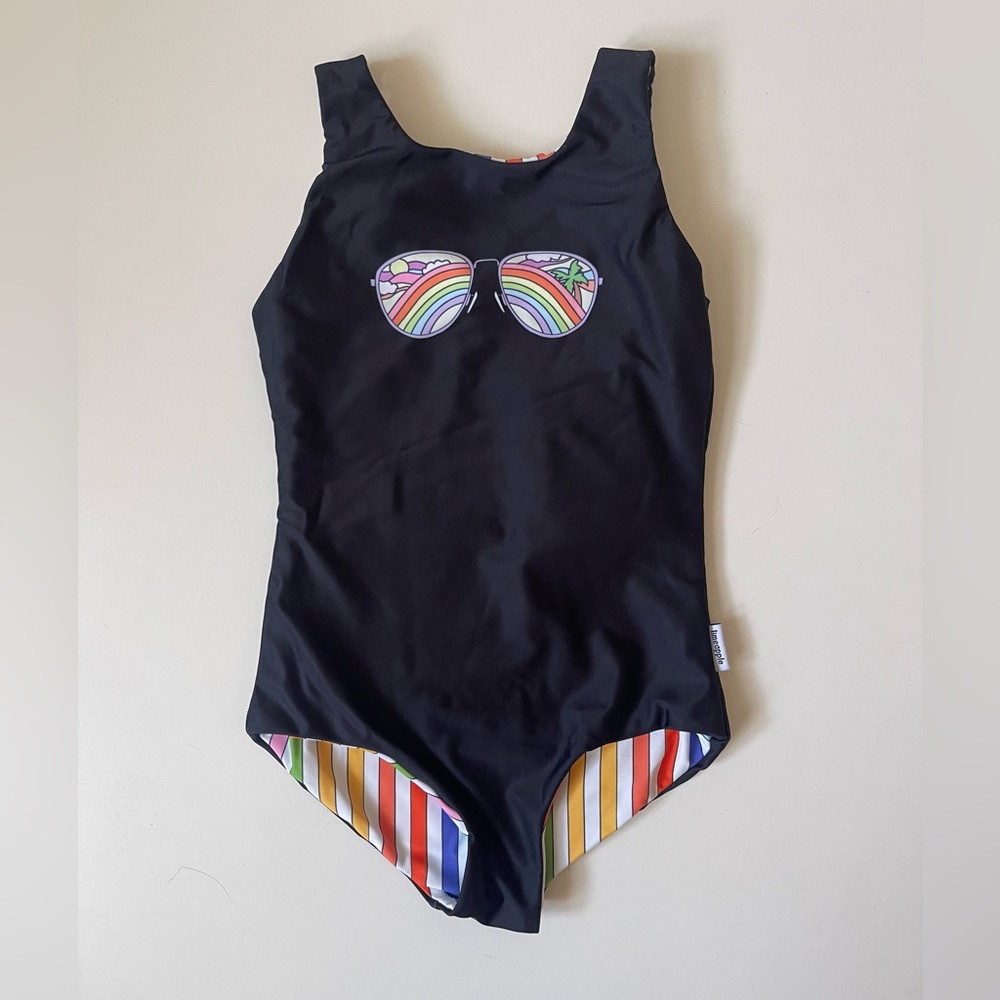 Limeapple Girl’s Rebel - Reversible Rainbow Sunglasses One Piece Swimsuit